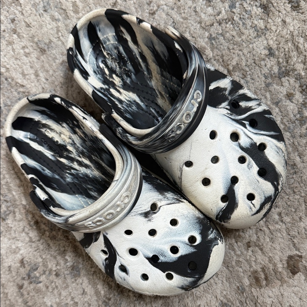 CROCS Kids Black and White Water Shoes